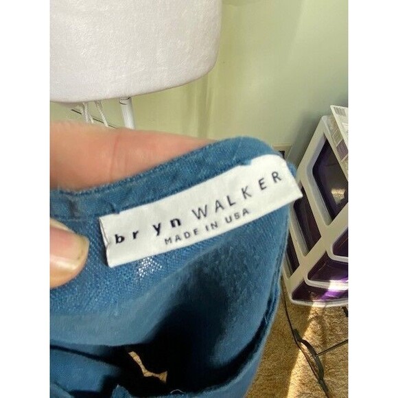 Bryn Walker Sz M Blue Linen Tunic Dress Minimalistic Coastal Bohemian Oversized - Picture 9 of 11